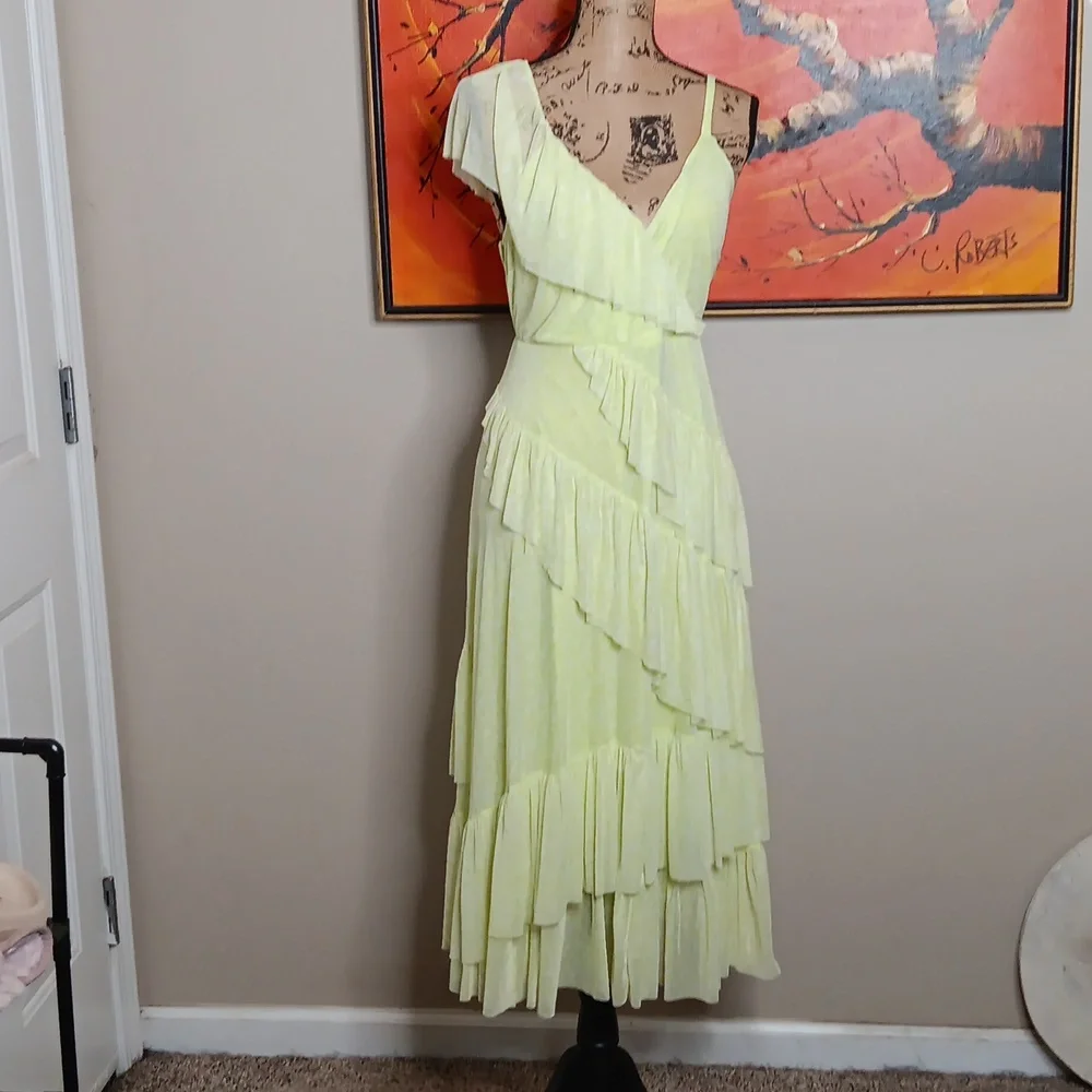 Torrid Mesh Floral Ruffle Midi Dress Size 1X - Picture 1 of 12